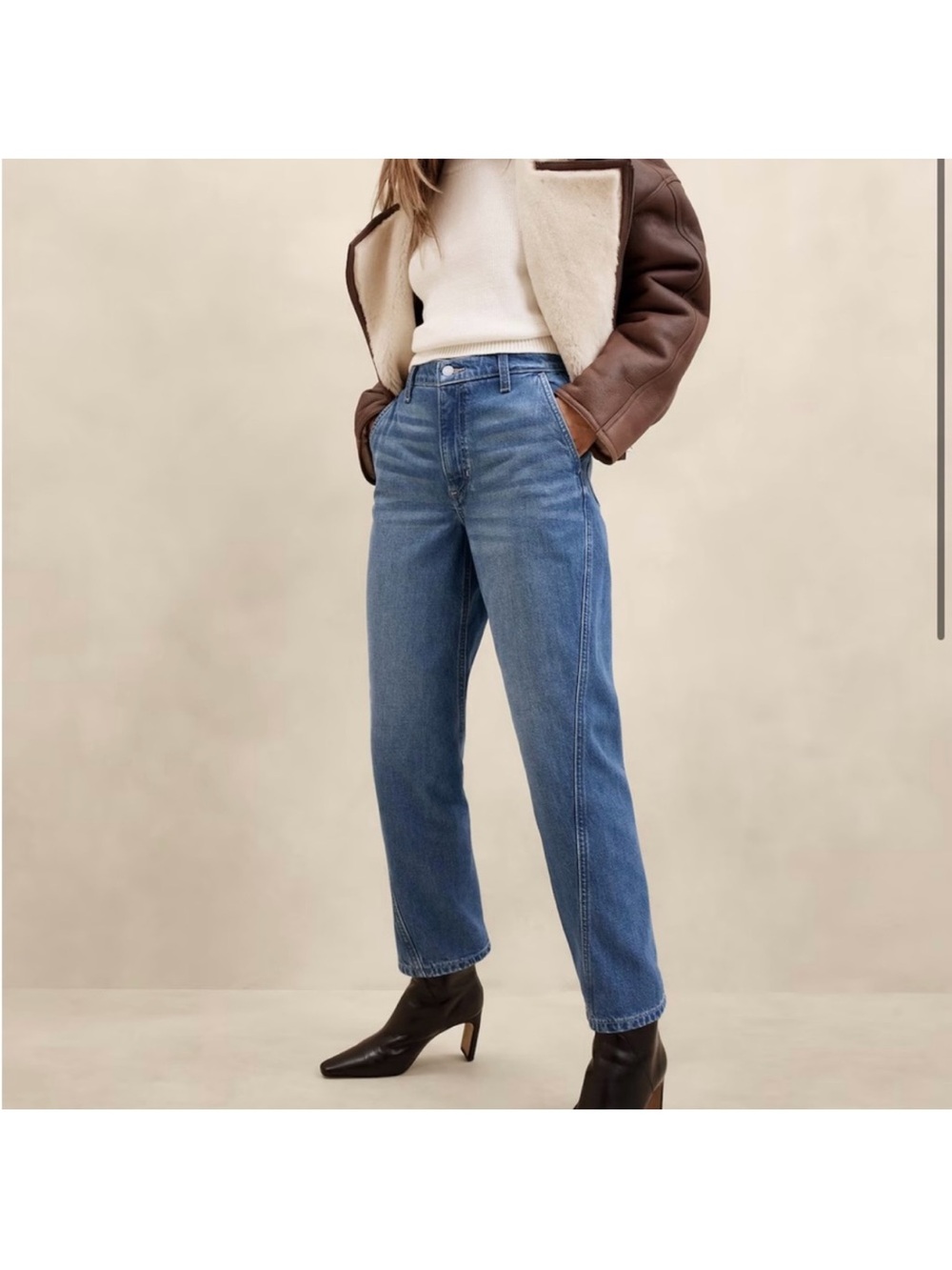 Banana Republic High Rise Barrel Leg Jeans Womens 29 Blue
